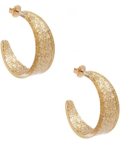 Georgia Lightweight Chunky Open Hoop Resin Earrings with Butterfly Clasp for Women and Girls Gold $14.50 Earrings