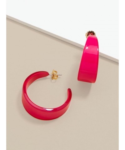 Georgia Lightweight Chunky Open Hoop Resin Earrings with Butterfly Clasp for Women and Girls Gold $14.50 Earrings