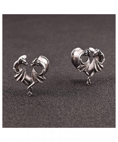 2PCS Cool Dragon Ear Gauges 316 Stainless Steel Ear Plugs Tunnels Hypoallergenic Earrings Stretchers Expander Piercing Body J...