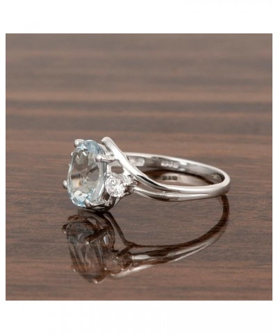 Birthstone Jewelry – Sterling Silver Ring Jewelry with White Topaz Accent – Gemstone Rings with Hypoallergenic Sterling Silve...