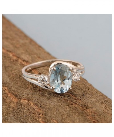 Birthstone Jewelry – Sterling Silver Ring Jewelry with White Topaz Accent – Gemstone Rings with Hypoallergenic Sterling Silve...