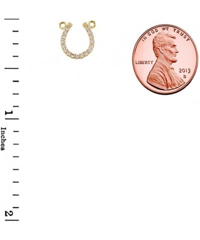 Fine 14k Yellow Gold Lucky Horseshoe Charm with Diamond Necklace 22.0 Inches $153.55 Necklaces