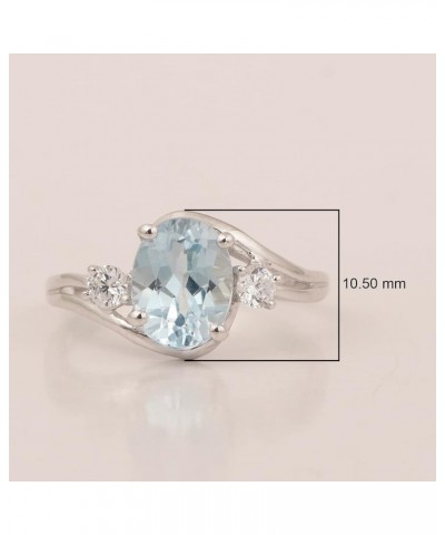 Birthstone Jewelry – Sterling Silver Ring Jewelry with White Topaz Accent – Gemstone Rings with Hypoallergenic Sterling Silve...