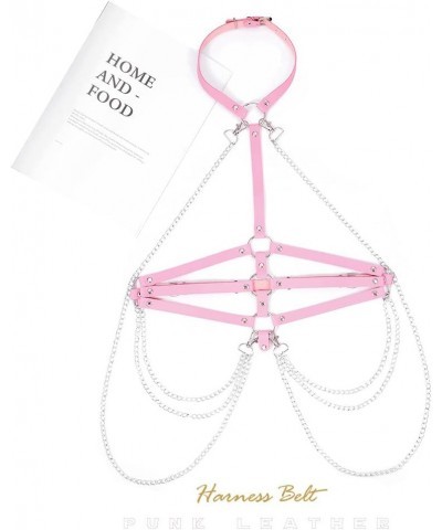 Gothic Dress Waist Belt Punk Leather Body Chain Rave Outfits Accessories for Women and Girls Pink $10.39 Body Jewelry