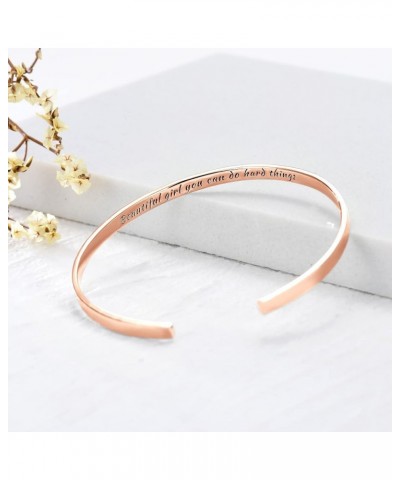 Personalized Bracelet for Women Sterling Silver Custom Text Bangle Bracelet Gift Rose Gold Copper $27.59 Bracelets