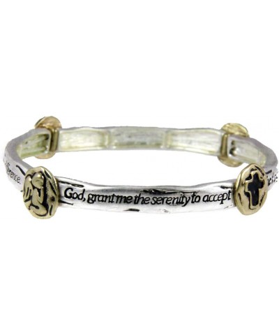 4030605 Serenity Prayer Stretch Bracelet 12 Step AA Al Anon One Day at A Time $8.66 Bracelets