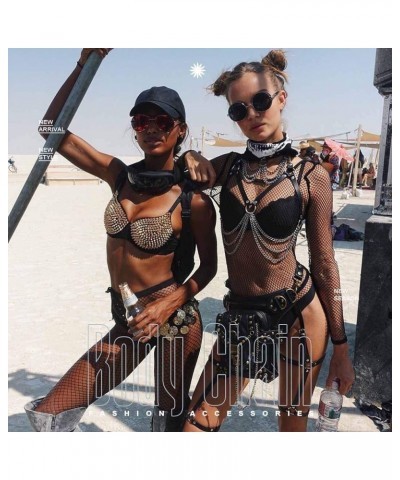 Punk Leather Waist Harness Chain Gothic Black Body Chain Belly Belt Chain Fashion Party Nightclub Body Accessories Jewelry fo...