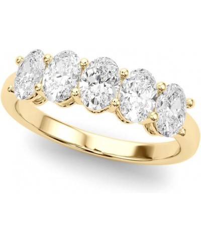 1 Carat & 2 Carat Oval Lab Grown 14K Diamond Five Stone Anniversary Band for Women (F-G/VS-SI) 6.5 1 Carat Yellow Gold $411.1...