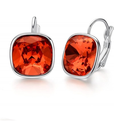 Bella Drop Earrings Crystals 18K White Gold Plated Hypoallergenic Dangle Earrings Jewelry for Women red bella $11.12 Earrings