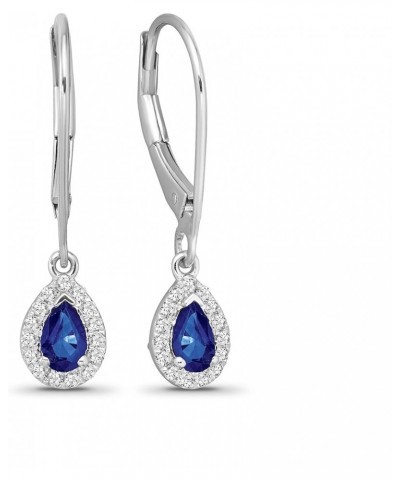 10K Gold and Silver Diamond and Blue Sapphire Dangle Earrings (1/6 cttw, I-J Color, I2-I3 Clarity) Silver Sterling Silver $75...