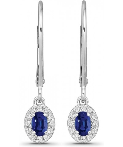 10K Gold and Silver Diamond and Blue Sapphire Dangle Earrings (1/6 cttw, I-J Color, I2-I3 Clarity) Silver Sterling Silver $75...