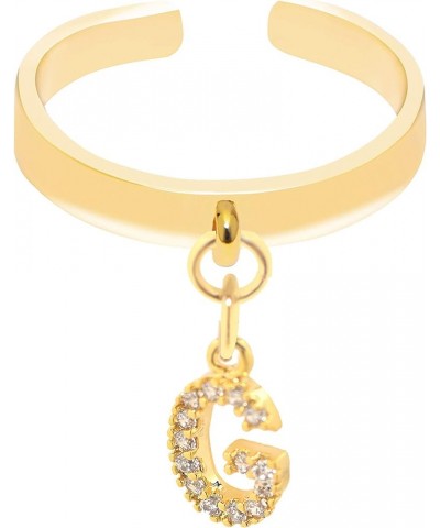 Dangle Initial Charm Adjustable Ring G Gold $8.69 Rings