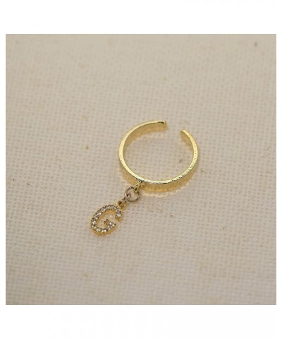 Dangle Initial Charm Adjustable Ring G Gold $8.69 Rings