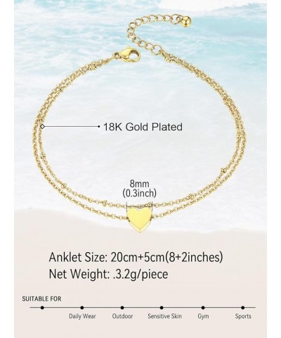 Stainless Steel Anklets for Women Men, Cuban/Box Link Chain Ankle Bracelets, Hypoallergenic Summer Beach Foot Jewelry with Gi...