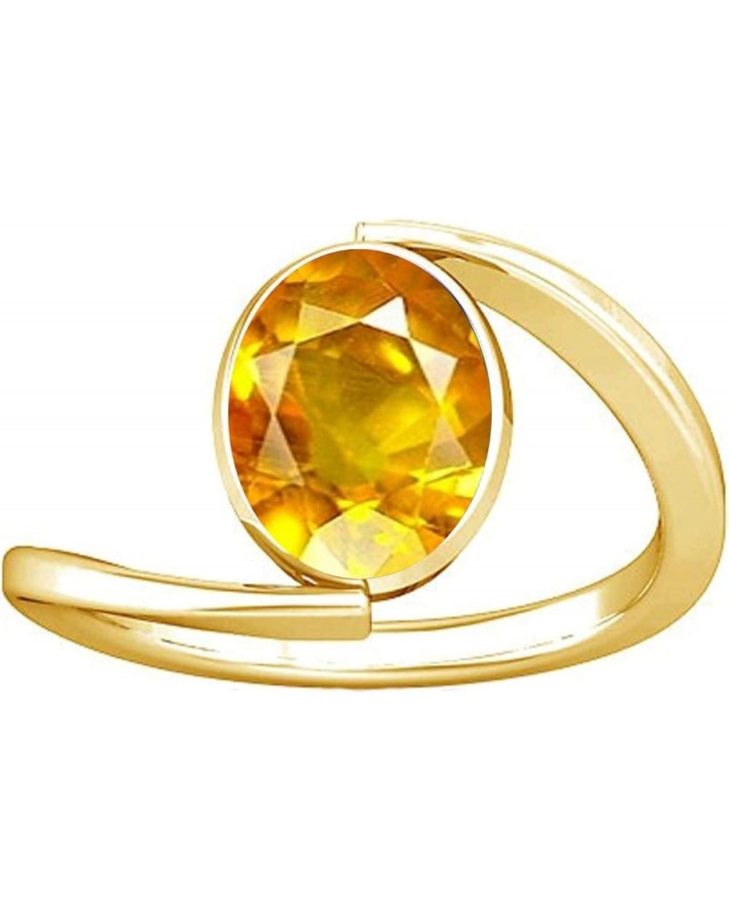 6.25-6.50 Carat Yellow Sapphire Pukhraj Gemstone Panchdhatu Ring For Women 13.5 $41.65 Rings