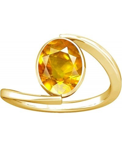 6.25-6.50 Carat Yellow Sapphire Pukhraj Gemstone Panchdhatu Ring For Women 13.5 $41.65 Rings