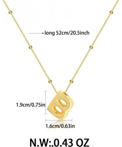 Bubble Letter Necklaces For Women Gold Balloon Initial Alphabet Pendant Necklaces B Necklace $12.59 Necklaces