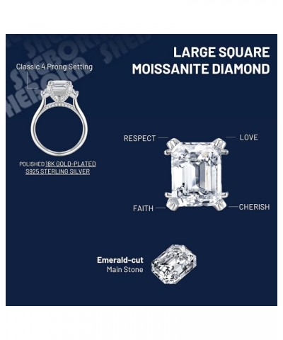 3 Carat Moissanite Diamond Engagement Rings for Women, 925 Sterling Silver plated with 18K White Gold Solitaire Wedding Band ...