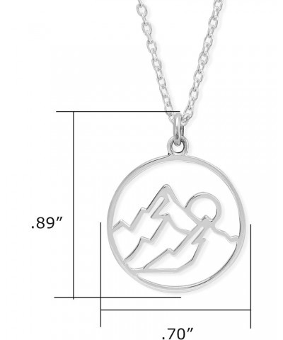 Jewelry Sterling Silver Mountain Sunrise Circle Pendant Necklace, 18 Inches $20.00 Necklaces