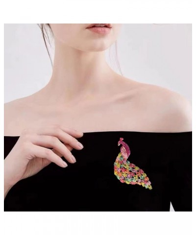 Colorful Peacock Brooch Pin for Women Girls Men Fashion Rhinestone Crystal Bird Big Brooches Lapel Pins Elegant Dress Art-Dec...