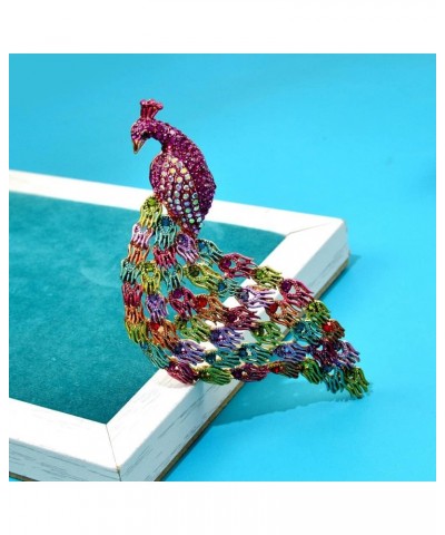 Colorful Peacock Brooch Pin for Women Girls Men Fashion Rhinestone Crystal Bird Big Brooches Lapel Pins Elegant Dress Art-Dec...