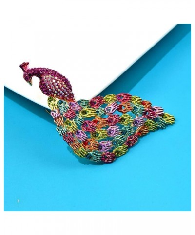 Colorful Peacock Brooch Pin for Women Girls Men Fashion Rhinestone Crystal Bird Big Brooches Lapel Pins Elegant Dress Art-Dec...