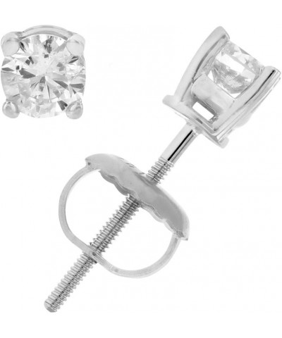 1/2 to 2 cttw Diamond Stud Earrings 14K White Gold Round Screw Backs 0.63 carats $172.05 Earrings