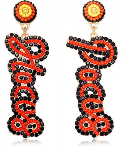 Halloween Earrings Beaded Boo Candy Corn Ghost Earrings for Women Statement Spooky Pumpkin Drop Dangle Earrings Festive Hallo...