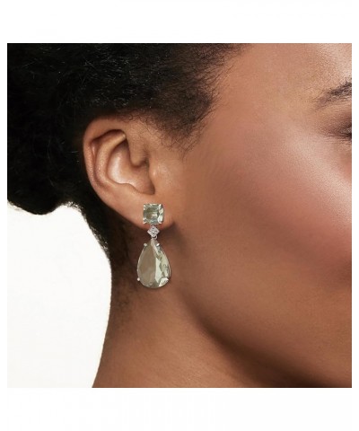 Gemstone Teardrop Earrings with Diamond Accents in Sterling Silver Prasiolite $40.85 Earrings