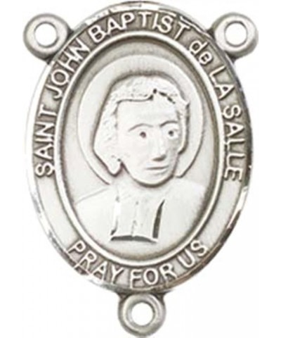 Sterling Silver Catholic Patron Saint Rosary Centerpiece Medal, 3/4 Inch Saint John Baptist De La Salle $39.21 Pendants