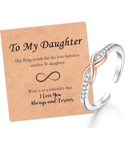 Mother Daughter 18K Gold Plated Knot Ring for Women, Mothers'Day Birthday Christmas Jewelry Gifts for Mother Daughter Ring fo...