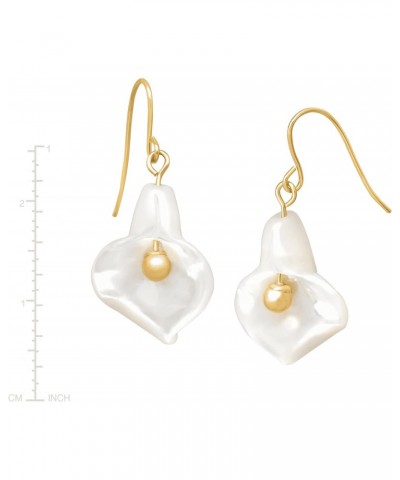 14K Gold Mother-of-Pearl Calla Lily Drop Earrings $22.94 Earrings