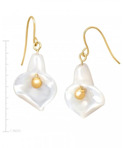 14K Gold Mother-of-Pearl Calla Lily Drop Earrings $22.94 Earrings