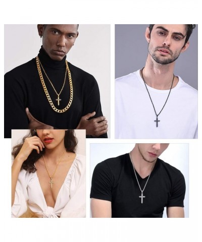 Minimalist Cross Necklace for Men Women, 316L Stainless Steel，Gold/Silver/Black/Rose Gold/Blue Tone, Hypoallergenic Jewelry, ...