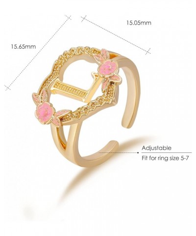 Gold Initial Ring Heart Adjustable Rings Fashion Hip Hop Jewelry Gold Letter A-Z Name Alphabet Rings for Women Girls Gift L y...