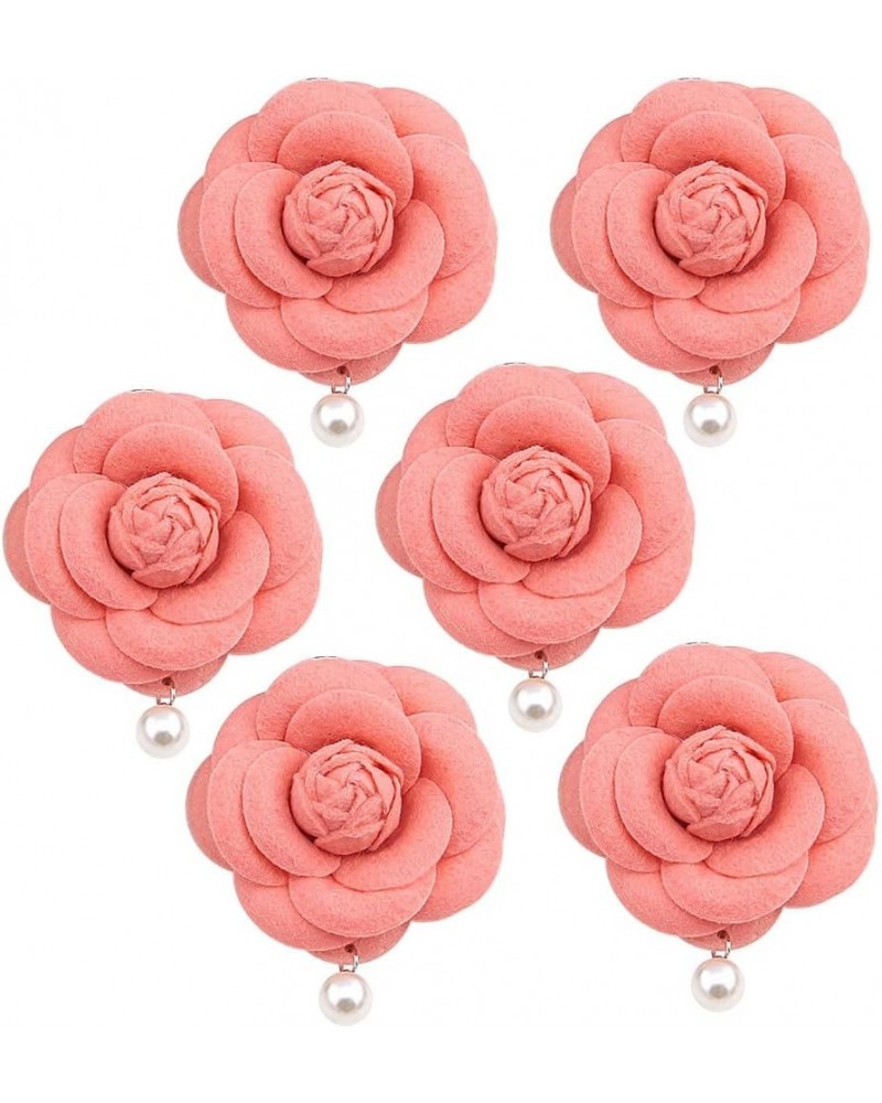 6PCS Fabric Camellia Flower Brooch Pins for Women Fashion Brooch Pins Pearl Tassel Corsage Jewelry Brooches Gifts Pink $9.43 ...