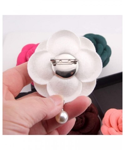 6PCS Fabric Camellia Flower Brooch Pins for Women Fashion Brooch Pins Pearl Tassel Corsage Jewelry Brooches Gifts Pink $9.43 ...