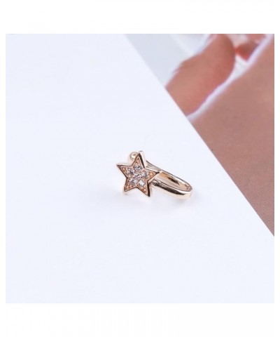 Boho Fake Septum Nose Ring Crystal Star Nose Ring Gold Cz Nose Cuff Ring Star Non Piercing Nose Ring U Shape Clip On Nose Rin...