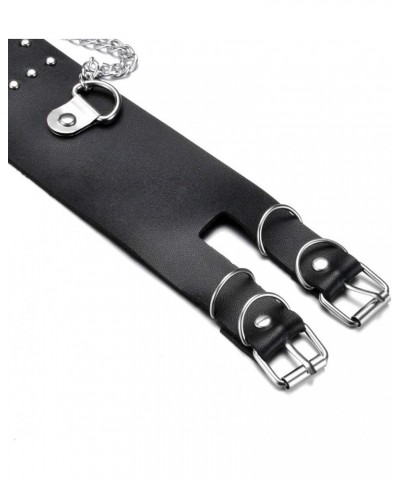 Punk Belts O-Rings Chains Goth Rock Steampunk Style Garters Strap for Women Men PU Adjustable J-black $7.94 Body Jewelry