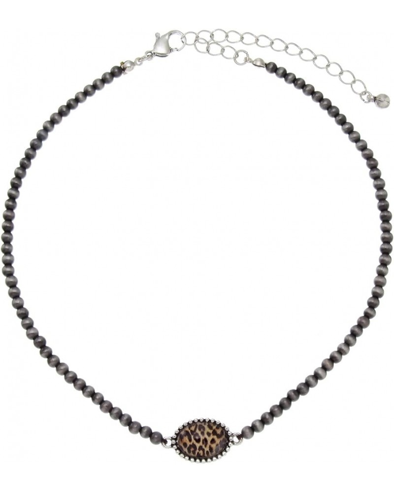 Western Style Choker Necklace,13" + 3" ext Leopard $12.87 Necklaces