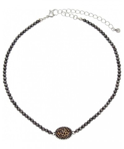 Western Style Choker Necklace,13" + 3" ext Leopard $12.87 Necklaces