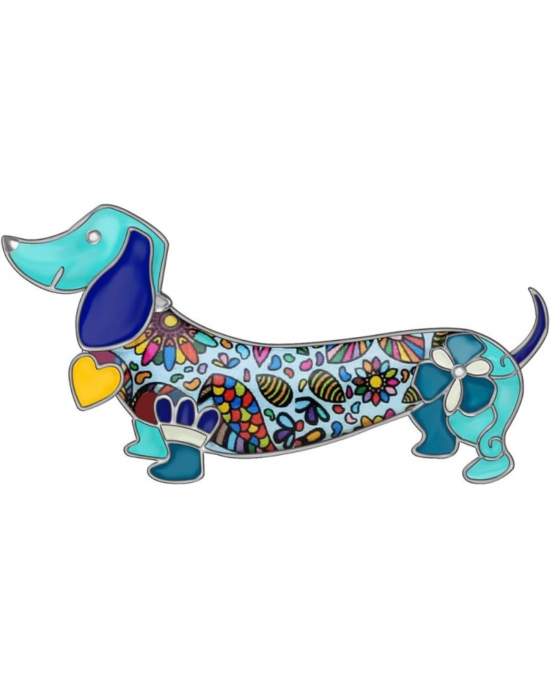 Enamel Alloy Sweet Dachshund Dog Brooches Pin Jewelry For Women Girls Novelty Gift Charms Blue $9.43 Brooches & Pins