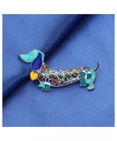 Enamel Alloy Sweet Dachshund Dog Brooches Pin Jewelry For Women Girls Novelty Gift Charms Blue $9.43 Brooches & Pins