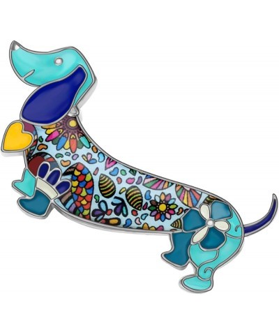 Enamel Alloy Sweet Dachshund Dog Brooches Pin Jewelry For Women Girls Novelty Gift Charms Blue $9.43 Brooches & Pins