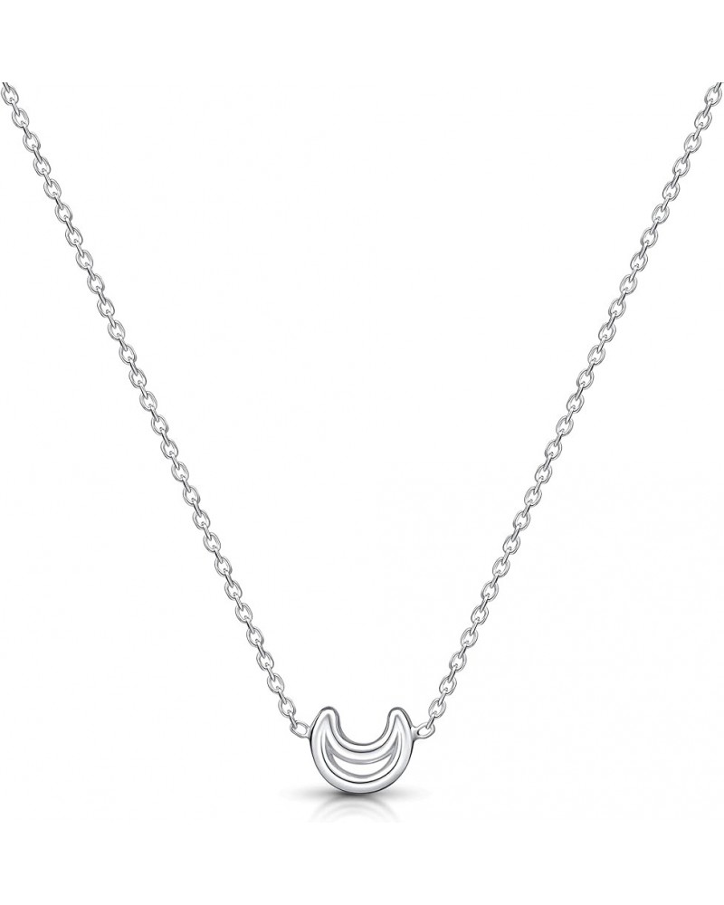 Women 925 Sterling Silver Celestial Choker Moon Silhouette - Silver $18.59 Necklaces