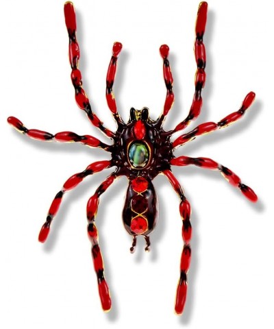 Women's Statement Big Spider Brooch Austrian Crystal Halloween Multicolor Retro Spider Brooch Pin Enamel Black and red $8.84 ...