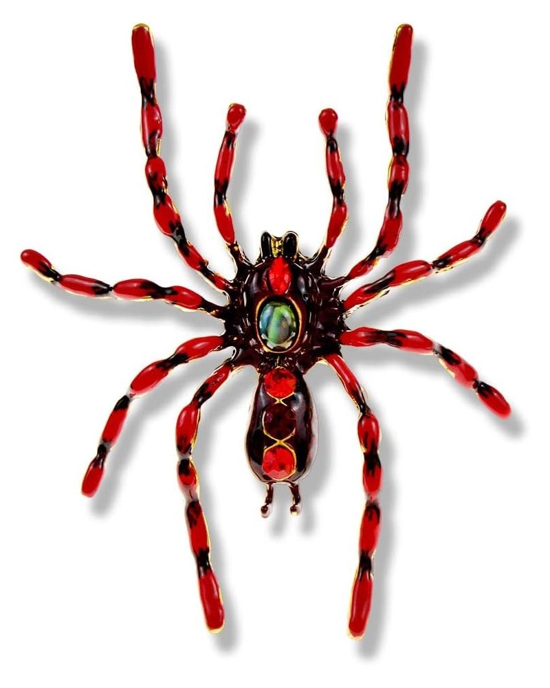 Women's Statement Big Spider Brooch Austrian Crystal Halloween Multicolor Retro Spider Brooch Pin Enamel Black and red $8.84 ...