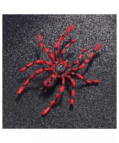 Women's Statement Big Spider Brooch Austrian Crystal Halloween Multicolor Retro Spider Brooch Pin Enamel Black and red $8.84 ...