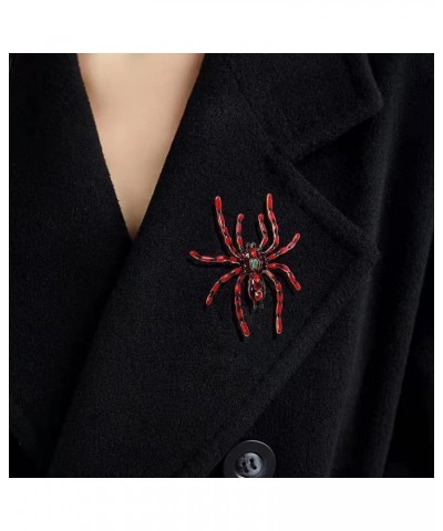 Women's Statement Big Spider Brooch Austrian Crystal Halloween Multicolor Retro Spider Brooch Pin Enamel Black and red $8.84 ...