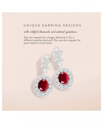 Natural and Certified Gemstone Huggies Earrings in 14K White Gold | 0.30 Carat Earrings for Women Sterling Silver Garnet $191...